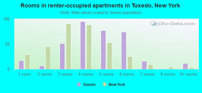 Rooms in renter-occupied apartments in Tuxedo, New York