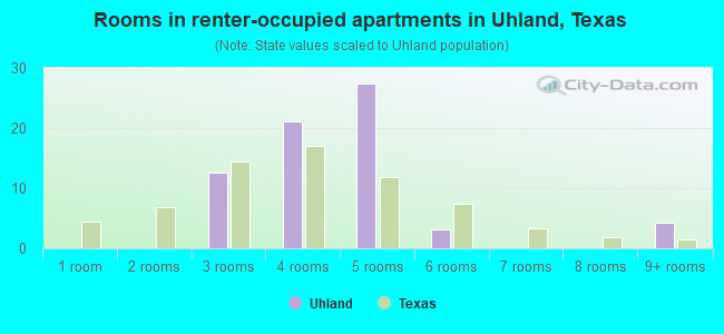 Rooms in renter-occupied apartments in Uhland, Texas