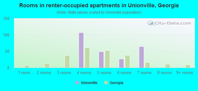 Rooms in renter-occupied apartments in Unionville, Georgia
