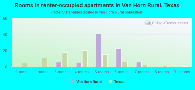 Rooms in renter-occupied apartments in Van Horn Rural, Texas