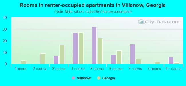 Rooms in renter-occupied apartments in Villanow, Georgia