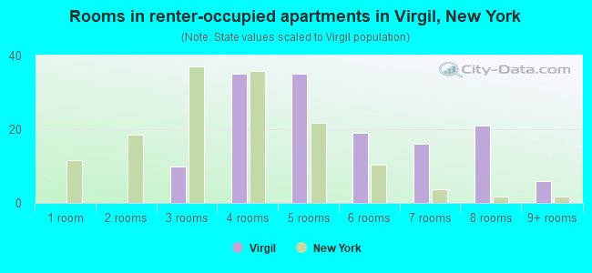 Rooms in renter-occupied apartments in Virgil, New York