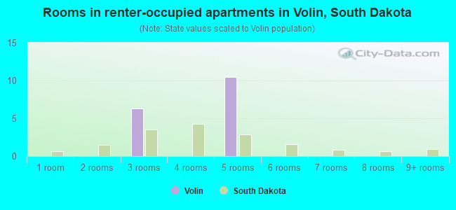 Rooms in renter-occupied apartments in Volin, South Dakota