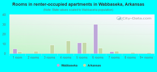 Rooms in renter-occupied apartments in Wabbaseka, Arkansas