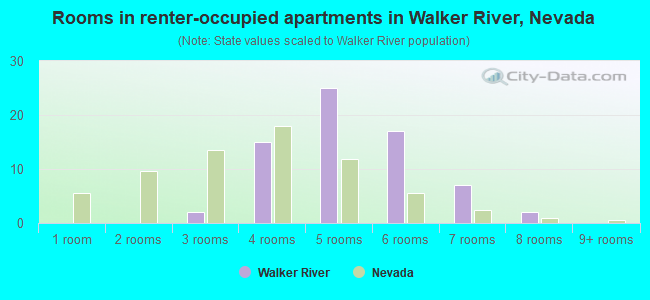 Rooms in renter-occupied apartments in Walker River, Nevada