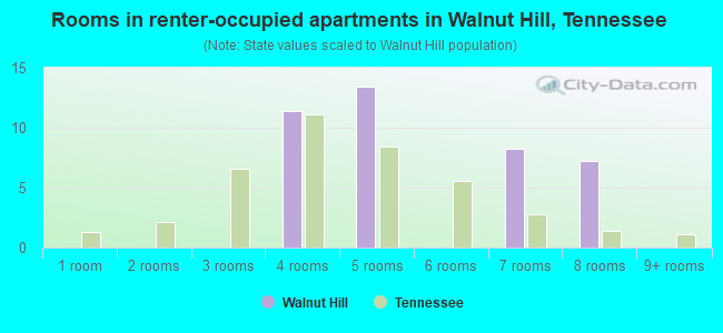 Rooms in renter-occupied apartments in Walnut Hill, Tennessee
