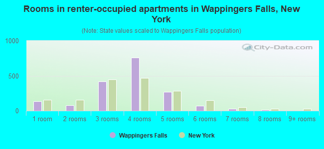 Rooms in renter-occupied apartments in Wappingers Falls, New York