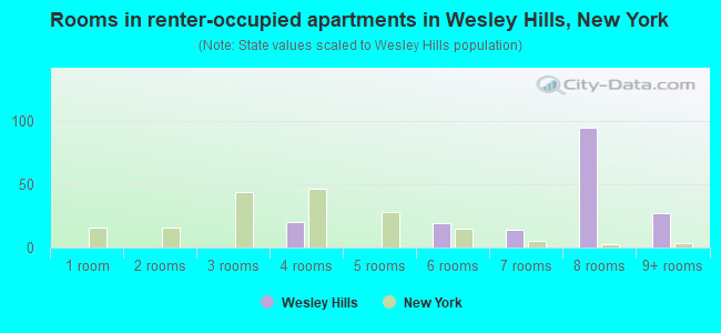 Rooms in renter-occupied apartments in Wesley Hills, New York