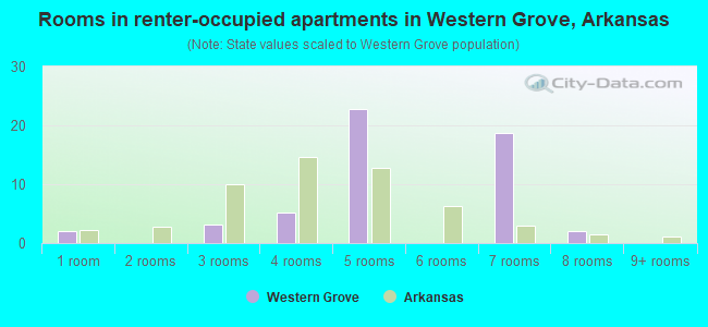 Rooms in renter-occupied apartments in Western Grove, Arkansas