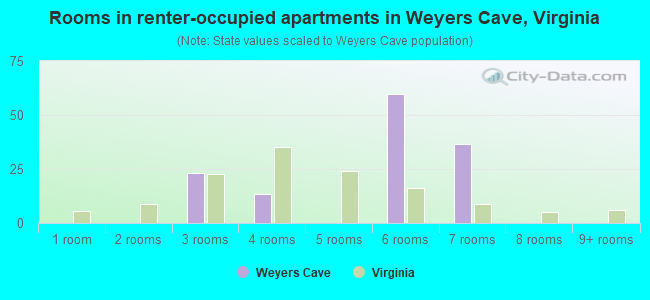 Rooms in renter-occupied apartments in Weyers Cave, Virginia