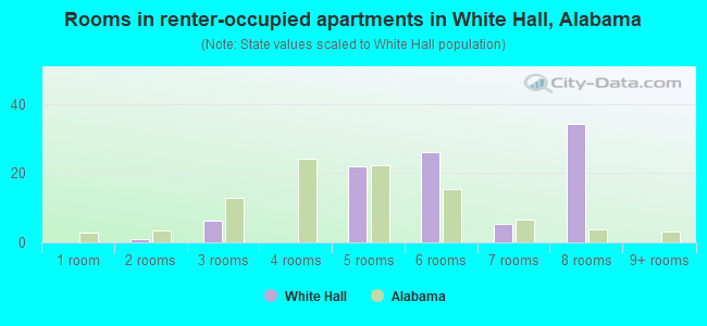 Rooms in renter-occupied apartments in White Hall, Alabama