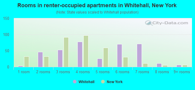 Rooms in renter-occupied apartments in Whitehall, New York