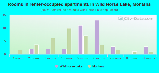 Rooms in renter-occupied apartments in Wild Horse Lake, Montana