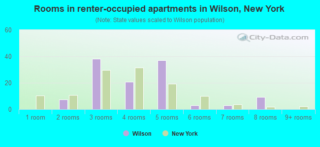 Rooms in renter-occupied apartments in Wilson, New York