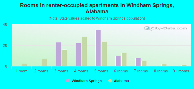 Rooms in renter-occupied apartments in Windham Springs, Alabama