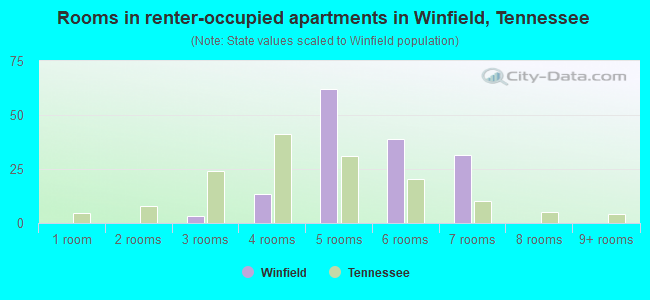 Rooms in renter-occupied apartments in Winfield, Tennessee