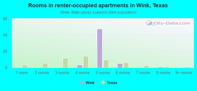 Rooms in renter-occupied apartments in Wink, Texas