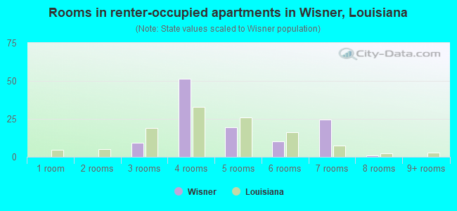 Rooms in renter-occupied apartments in Wisner, Louisiana
