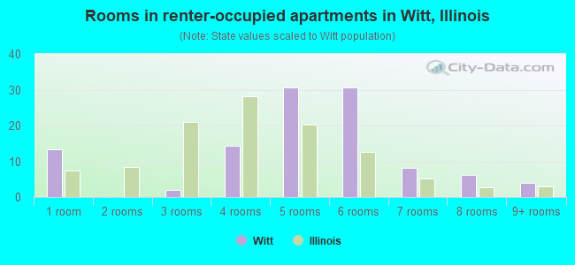 Rooms in renter-occupied apartments in Witt, Illinois