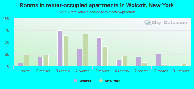 Rooms in renter-occupied apartments in Wolcott, New York