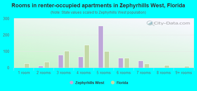 Rooms in renter-occupied apartments in Zephyrhills West, Florida