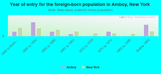 Year of entry for the foreign-born population in Amboy, New York