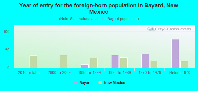 Year of entry for the foreign-born population in Bayard, New Mexico