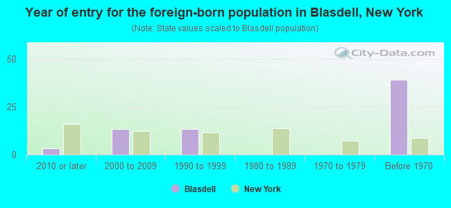 Year of entry for the foreign-born population in Blasdell, New York