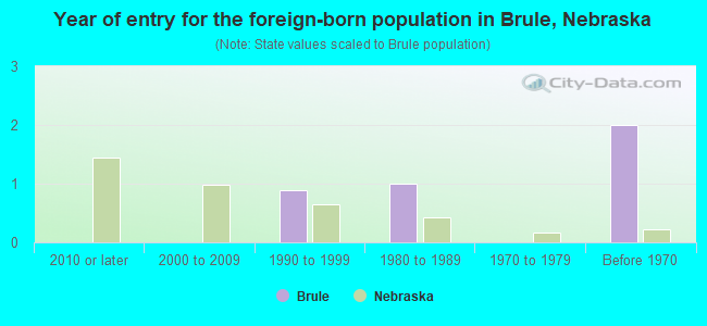 Year of entry for the foreign-born population in Brule, Nebraska