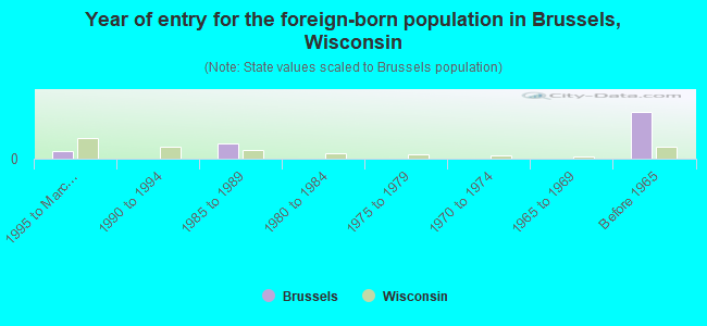 Year of entry for the foreign-born population in Brussels, Wisconsin