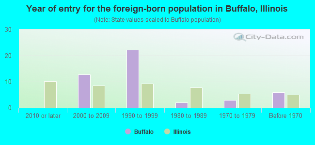 Year of entry for the foreign-born population in Buffalo, Illinois