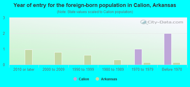Year of entry for the foreign-born population in Calion, Arkansas