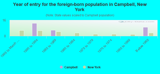 Year of entry for the foreign-born population in Campbell, New York