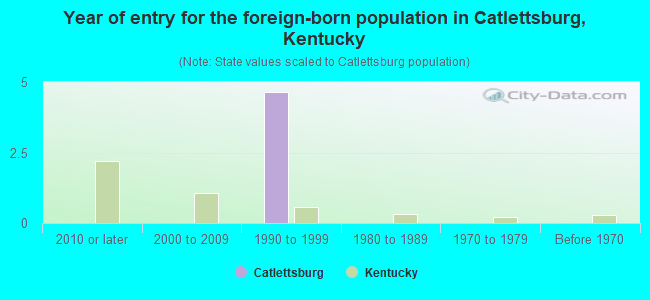 Year of entry for the foreign-born population in Catlettsburg, Kentucky