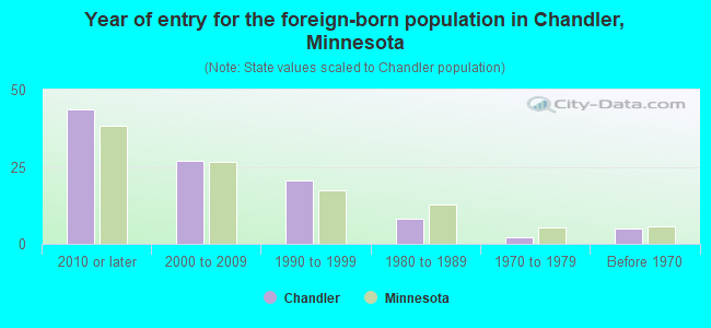 Year of entry for the foreign-born population in Chandler, Minnesota