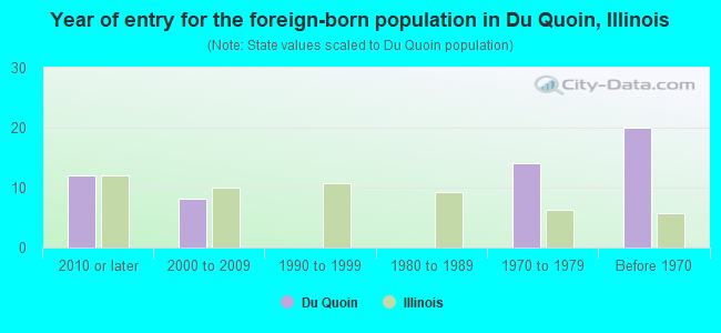 Year of entry for the foreign-born population in Du Quoin, Illinois