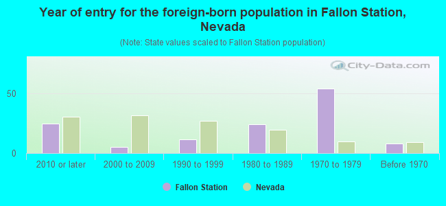 Year of entry for the foreign-born population in Fallon Station, Nevada