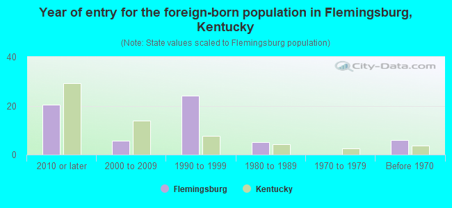 Year of entry for the foreign-born population in Flemingsburg, Kentucky