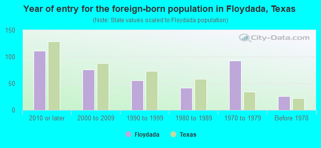 Year of entry for the foreign-born population in Floydada, Texas