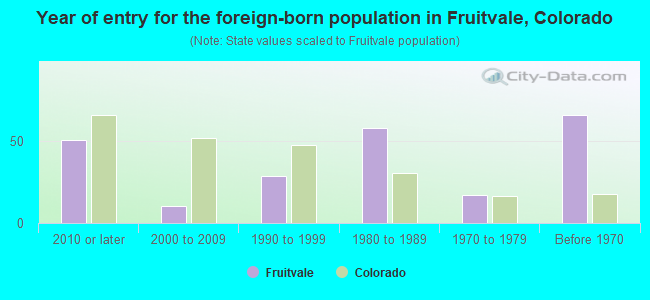 Year of entry for the foreign-born population in Fruitvale, Colorado
