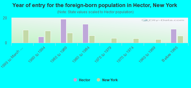 Year of entry for the foreign-born population in Hector, New York