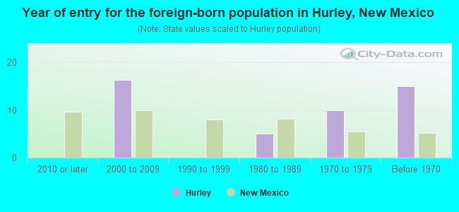 Year of entry for the foreign-born population in Hurley, New Mexico