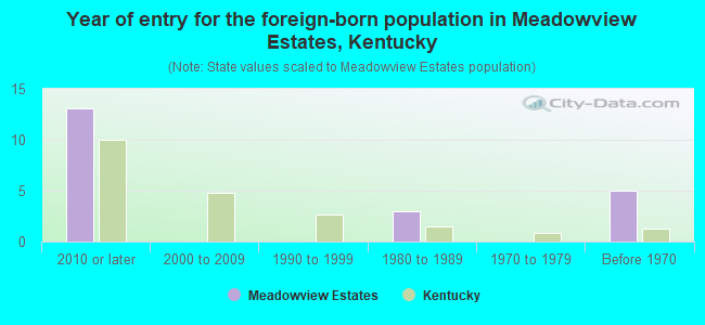 Year of entry for the foreign-born population in Meadowview Estates, Kentucky