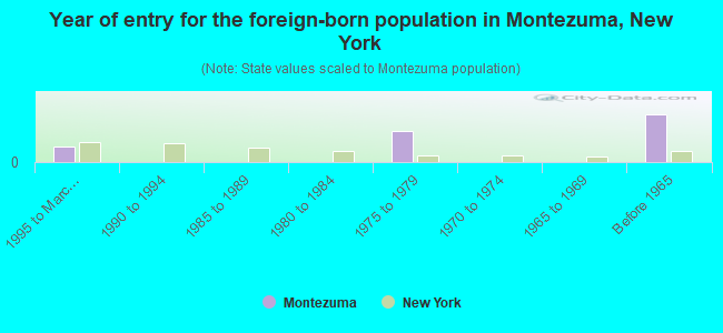 Year of entry for the foreign-born population in Montezuma, New York