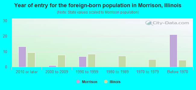 Year of entry for the foreign-born population in Morrison, Illinois