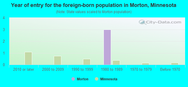 Year of entry for the foreign-born population in Morton, Minnesota