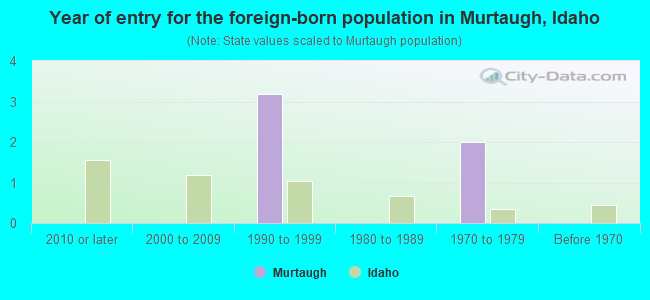 Year of entry for the foreign-born population in Murtaugh, Idaho