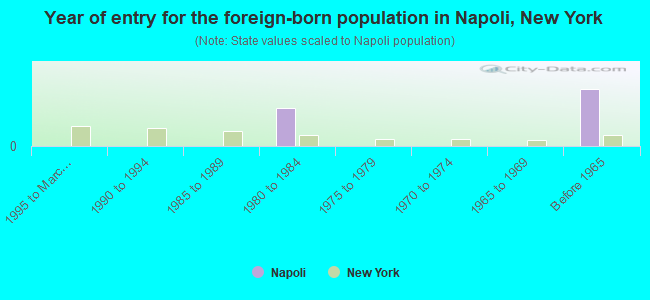 Year of entry for the foreign-born population in Napoli, New York