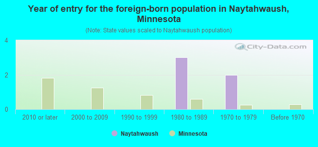 Year of entry for the foreign-born population in Naytahwaush, Minnesota