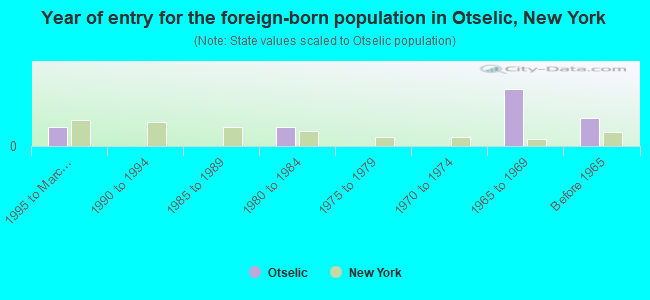 Year of entry for the foreign-born population in Otselic, New York